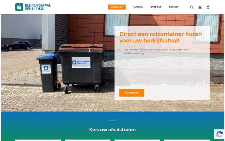 Screenshot of bedrijfsafvalophalen.nl