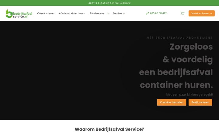 Screenshot of bedrijfsafvalservice.nl