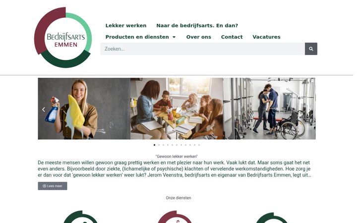 Screenshot of bedrijfsartsemmen.nl