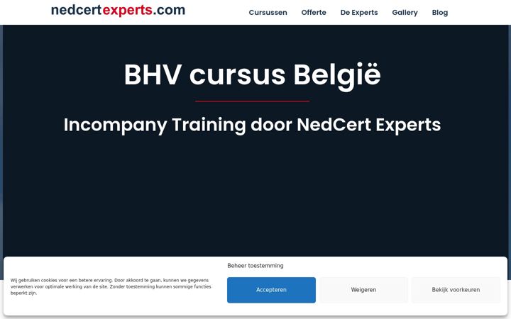 Zrzut ekranu bedrijfseerstehulpantwerpen.be