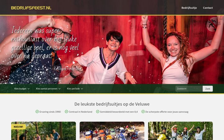 Zrzut ekranu bedrijfsfeest.nl