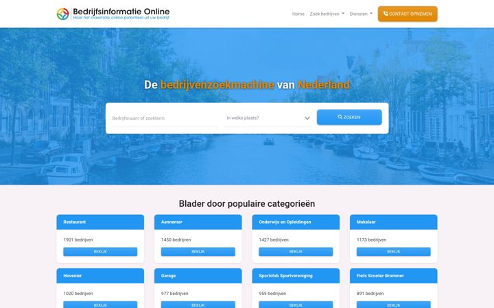 Екранна снимка на bedrijfsinformatieonline.nl