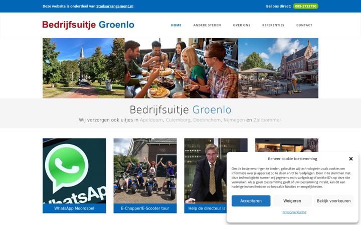 Екранна снимка на bedrijfsuitjegroenlo.nl
