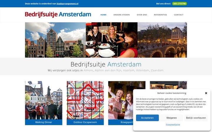 Screenshot of bedrijfsuitjesamsterdam.eu