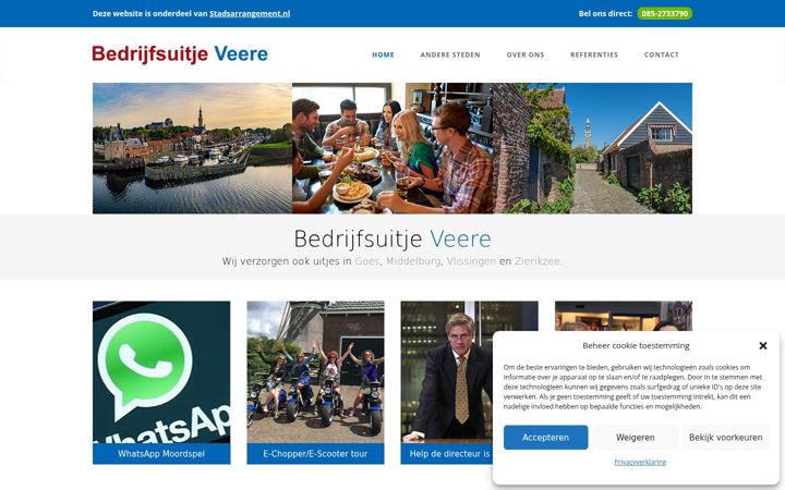 Screenshot of bedrijfsuitjeveere.nl