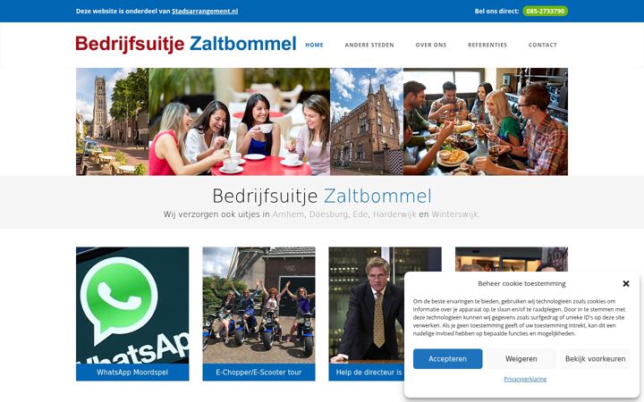 Screenshot of bedrijfsuitjezaltbommel.nl