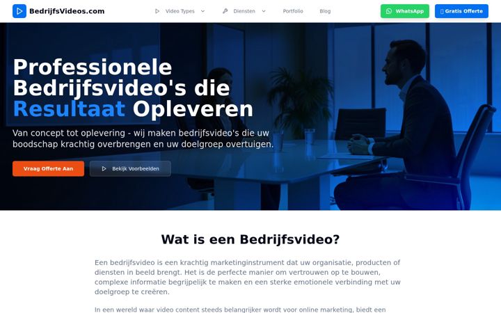 Screenshot of bedrijfsvideos.com