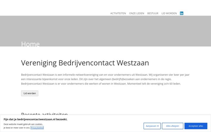 Screenshot stránky bedrijvencontactwestzaan.nl
