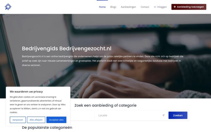 Screenshot stránky bedrijvengezocht.nl