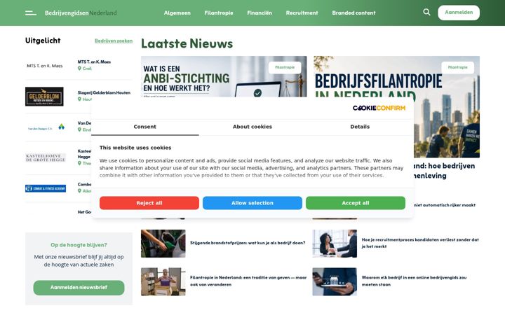 Screenshot stránky bedrijvengidsen-nederland.nl