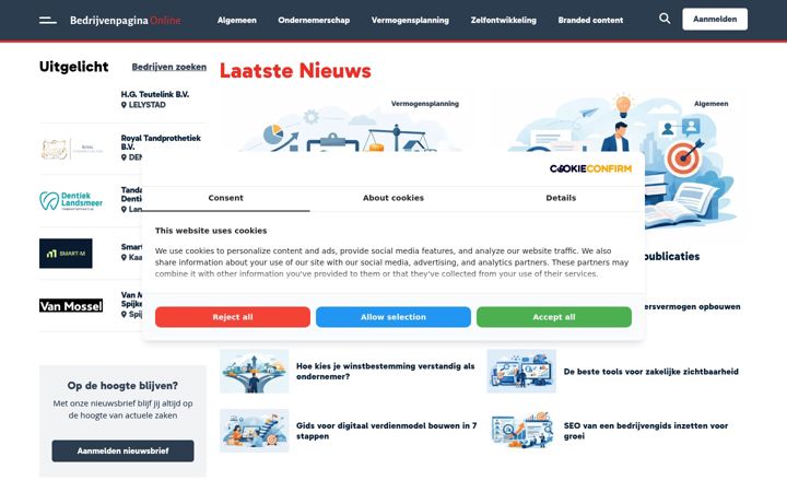 Screenshot of bedrijvenpagina-online.nl