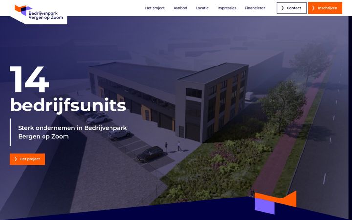 Screenshot of bedrijvenparkbergenopzoom.nl