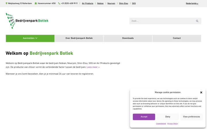Screenshot stránky bedrijvenparkbotlek.nl