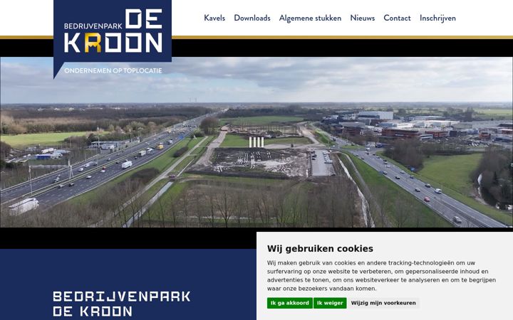 Screenshot stránky bedrijvenparkdekroon.nl
