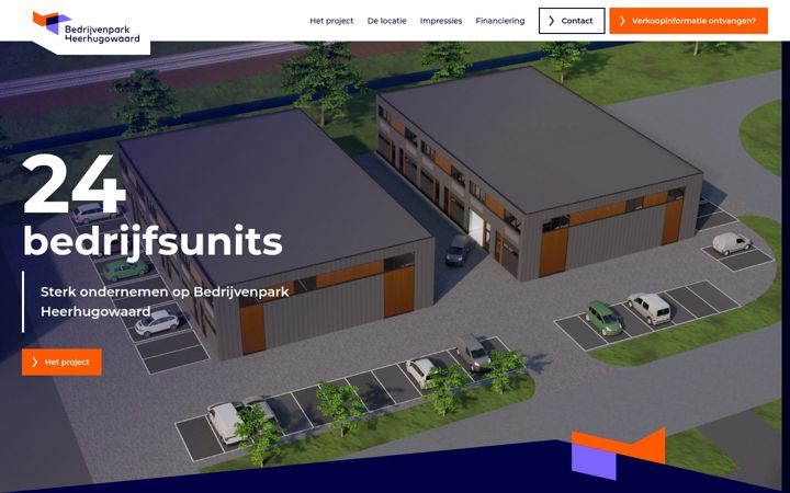 Screenshot of bedrijvenparkheerhugowaard.nl
