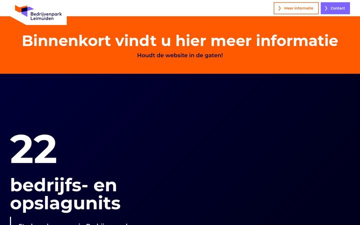 Screenshot of bedrijvenparkleimuiden.nl