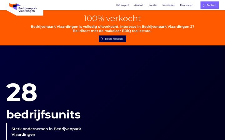 Screenshot of bedrijvenparkvlaardingen.nl