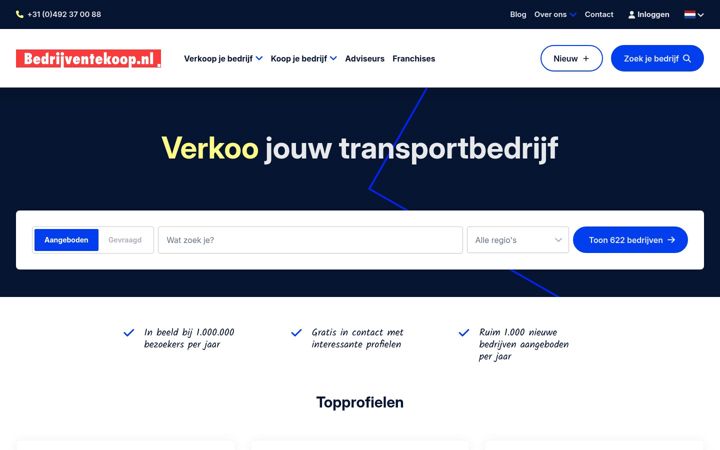 Screenshot of bedrijventekoop.nl