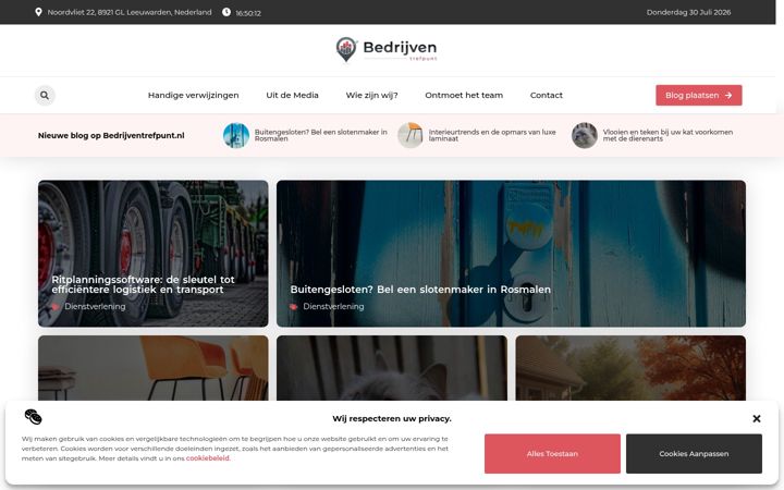 Screenshot stránky bedrijventrefpunt.nl