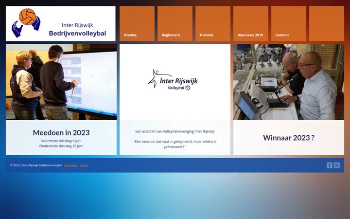 Screenshot of bedrijvenvolleybal.net