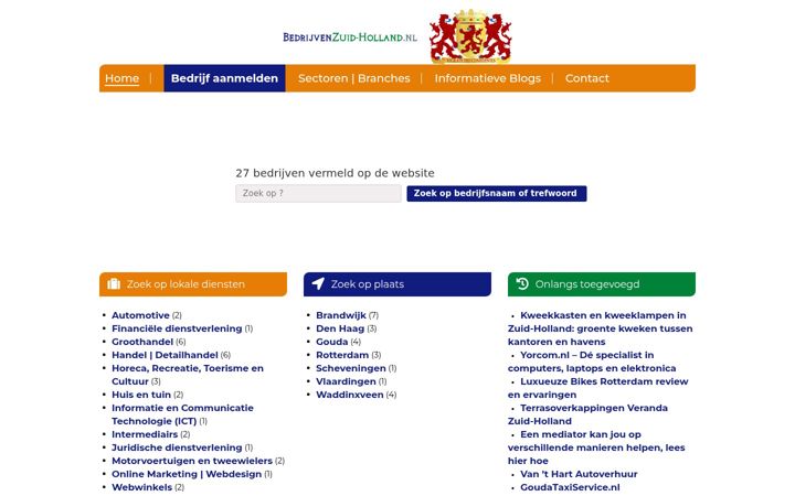 Screenshot of bedrijvenzuid-holland.nl