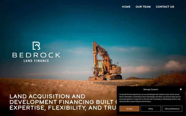 Screenshot of bedrockland.com