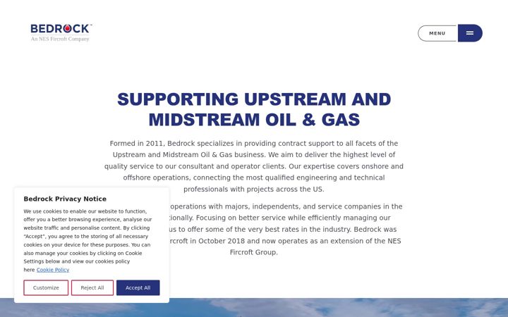 Screenshot of bedrockpcl.com