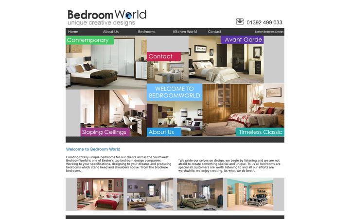 Screenshot of bedroomworldexeter.co.uk