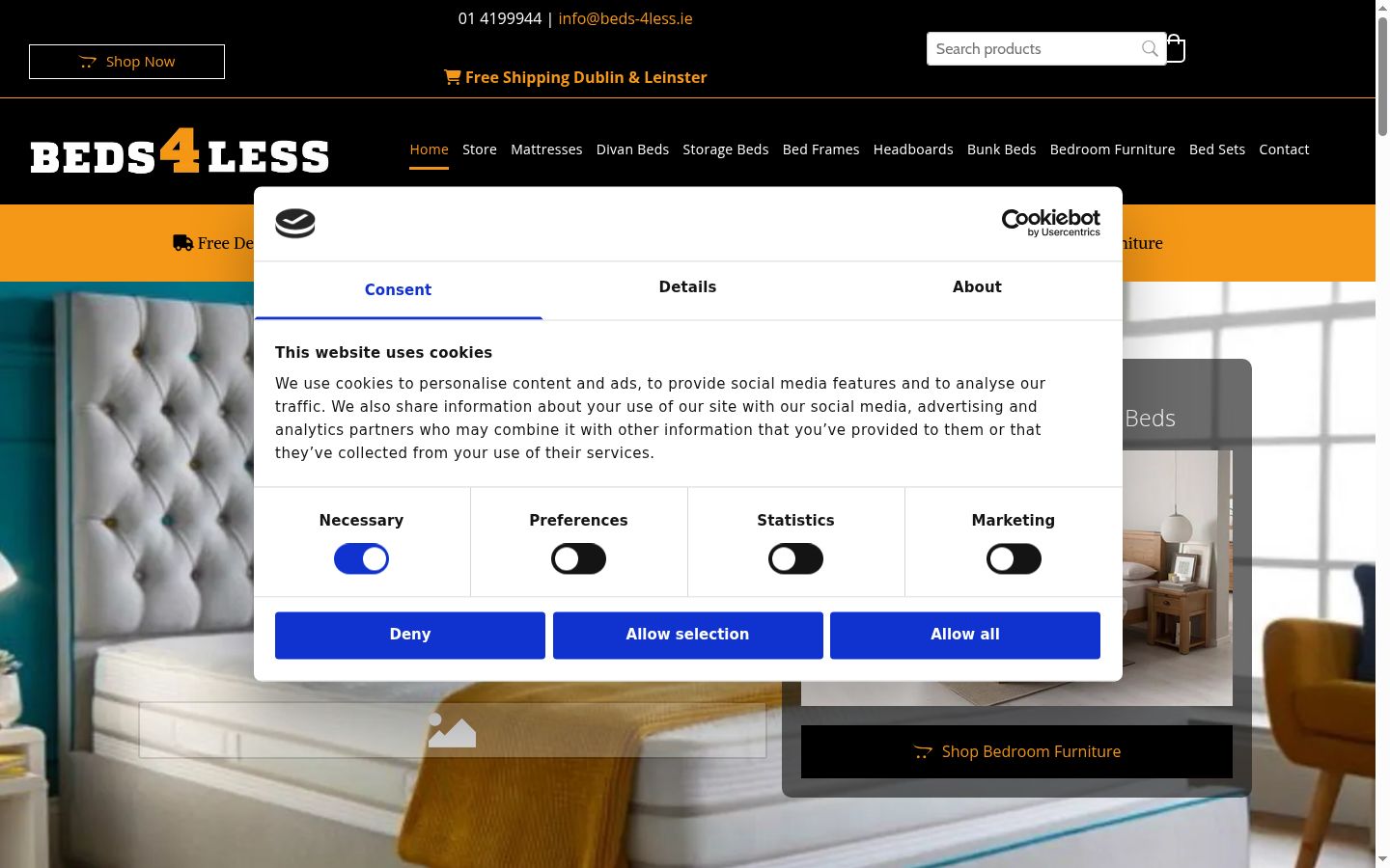 Screenshot of the consent banner shown before any interaction