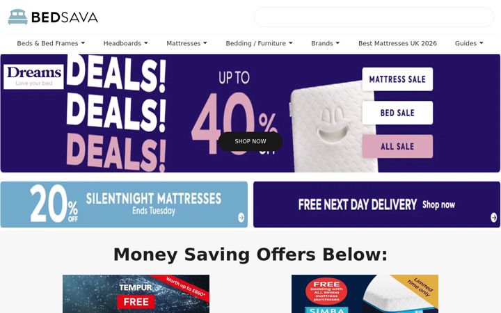 Screenshot of bedsava.co.uk