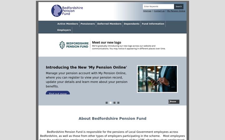 Screenshot of bedspensionfund.org