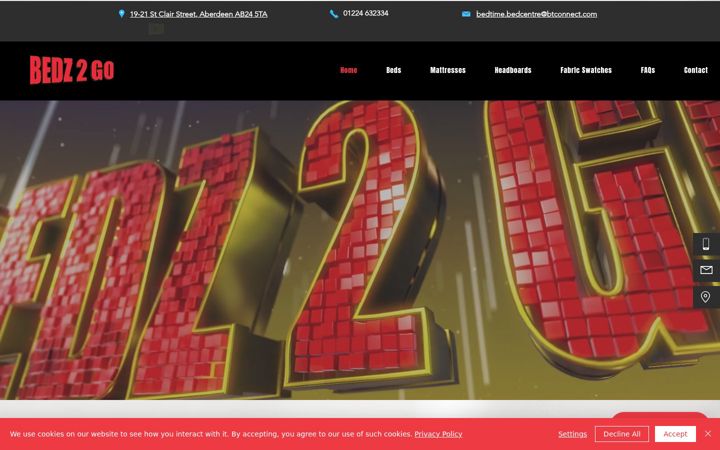 Screenshot of bedtime-bed-centre.co.uk