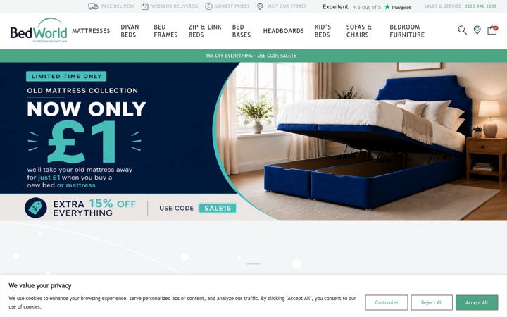 Screenshot of bedworld.net