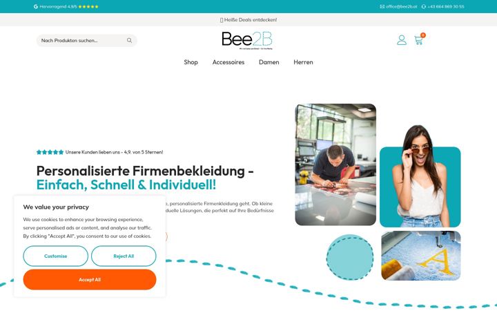 Екранна снимка на bee2b.at