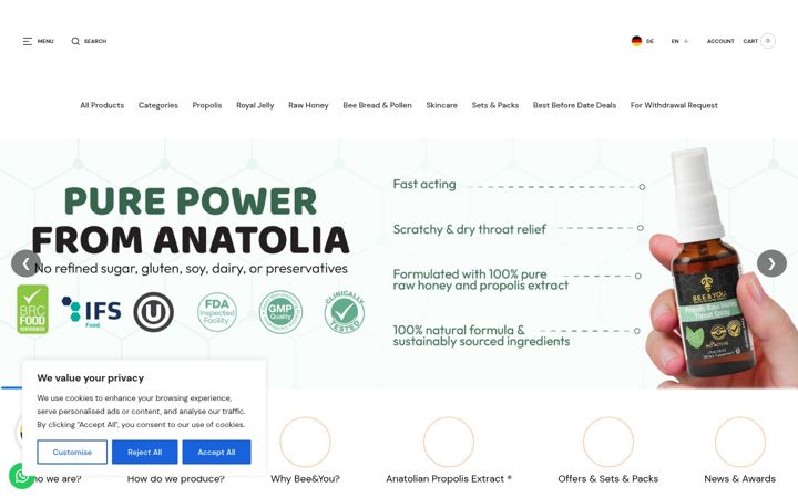 Screenshot of beeandyou.co.uk