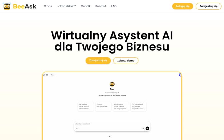 Screenshot of beeask.ai