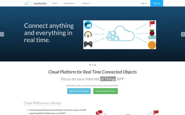Screenshot of beebotte.com