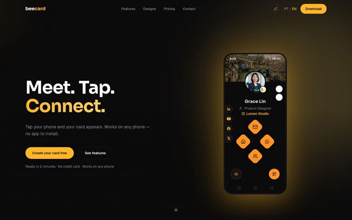 Screenshot of beecard.pt
