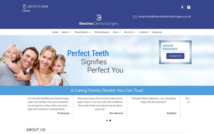 Screenshot of beechesdentalsurgery.co.uk