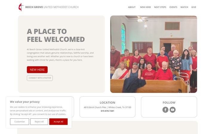 Screenshot of beechgroveumc.net