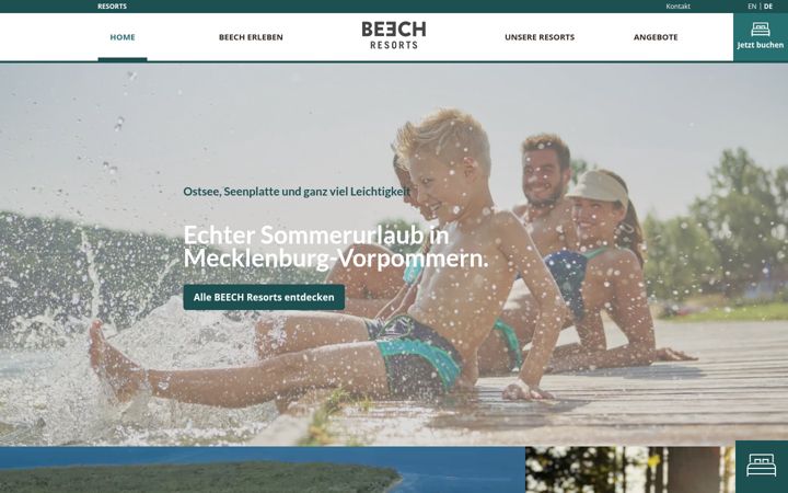 Screenshot van beechresorts.com