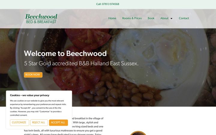 Screenshot of beechwoodbandb.co.uk