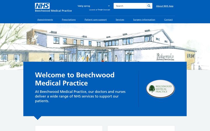 Snimka zaslona za beechwoodmedicalpractice.nhs.uk