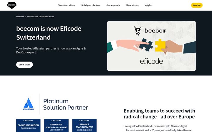 Screenshot of beecom.ch