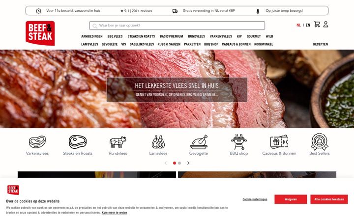 Screenshot of beefensteak.nl