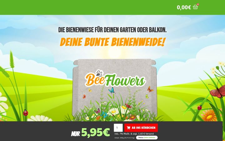 Screenshot of beeflowers.de