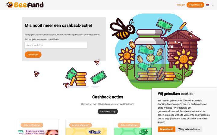 Screenshot of beefund.app