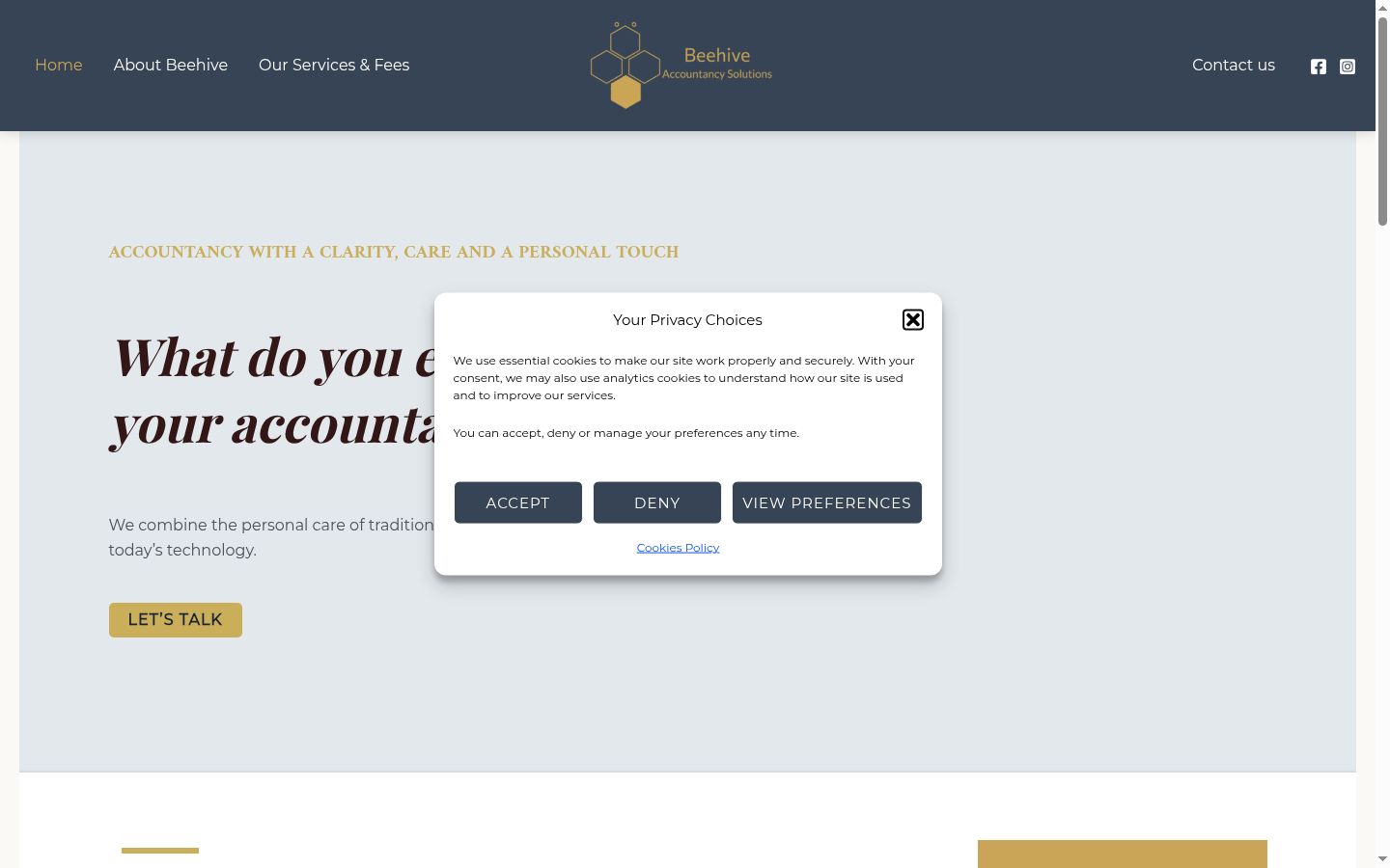 Screenshot of the consent banner shown before any interaction