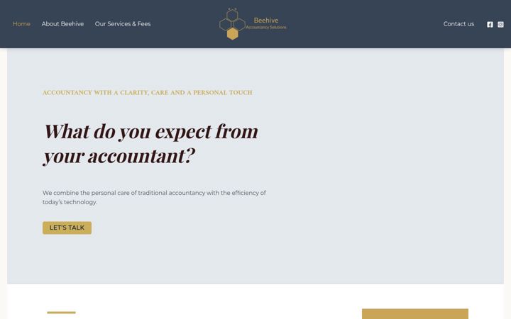 Zrzut ekranu beehiveaccountancy.co.uk