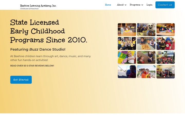 Screenshot of beehivelearningacademy.com